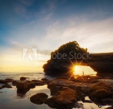 Picture of Tanah Lot Temple at sunset in Bali Indonesia